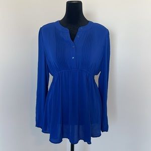 NWOT Octavia Maternity Blue Long Sleeve Blouse Size XS